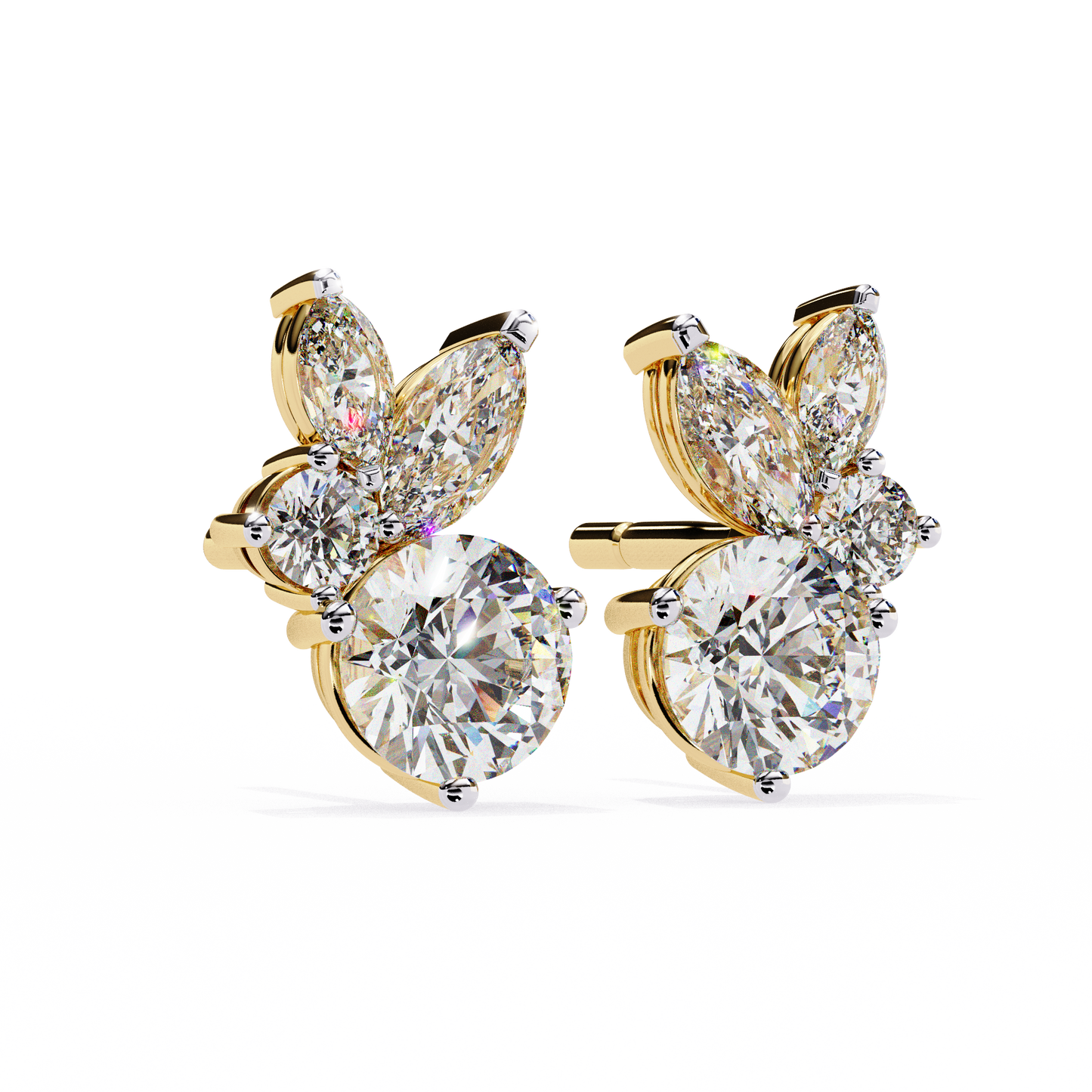 Diamond Bunny – Round Lab Diamond Rabbit-Inspired Earrings