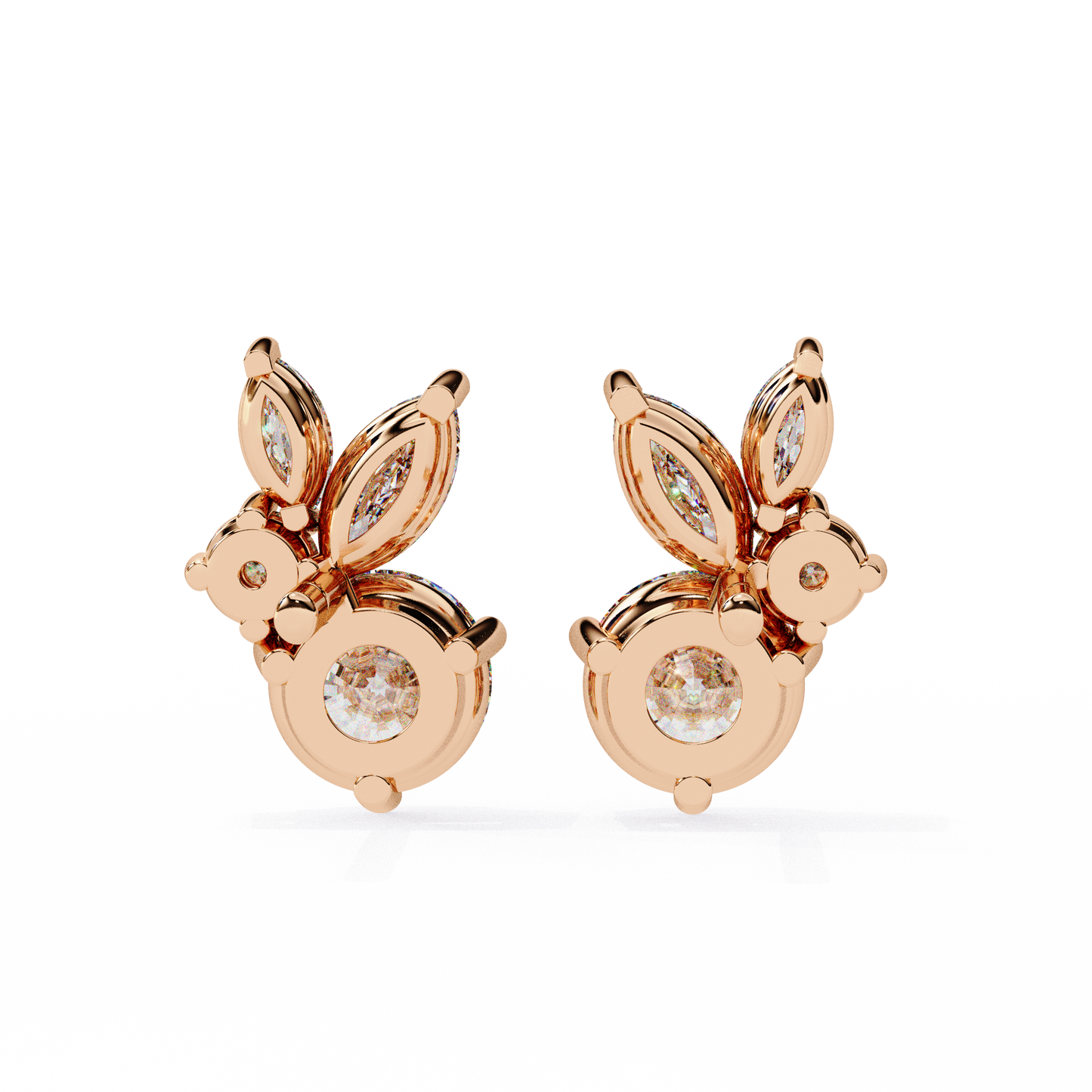 Diamond Bunny – Round Lab Diamond Rabbit-Inspired Earrings