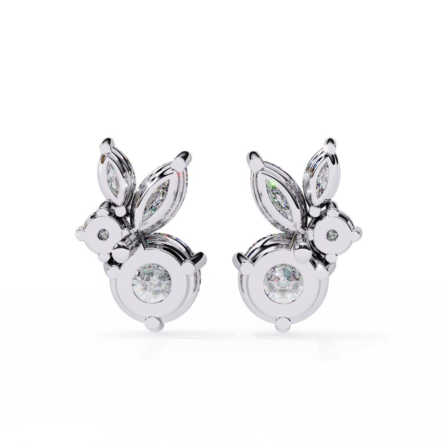 Diamond Bunny – Round Lab Diamond Rabbit-Inspired Earrings