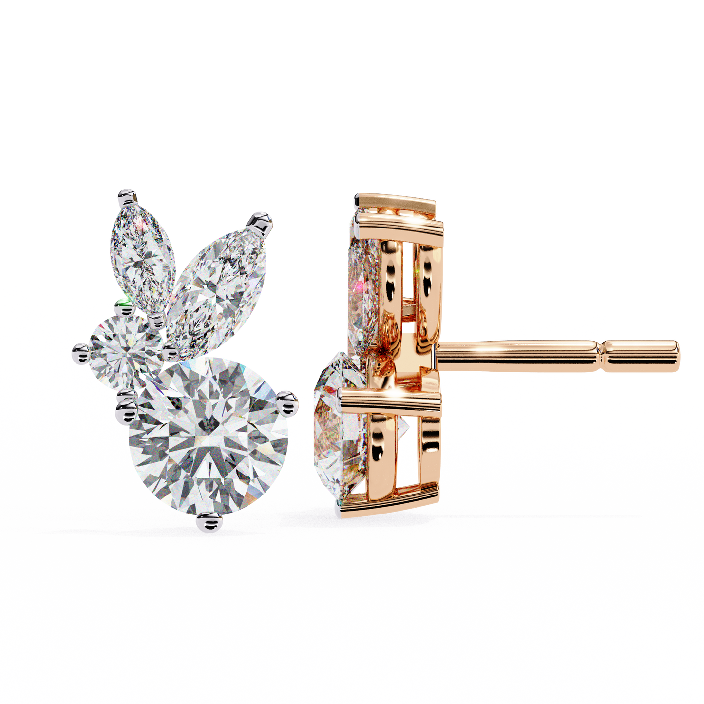 Diamond Bunny – Round Lab Diamond Rabbit-Inspired Earrings