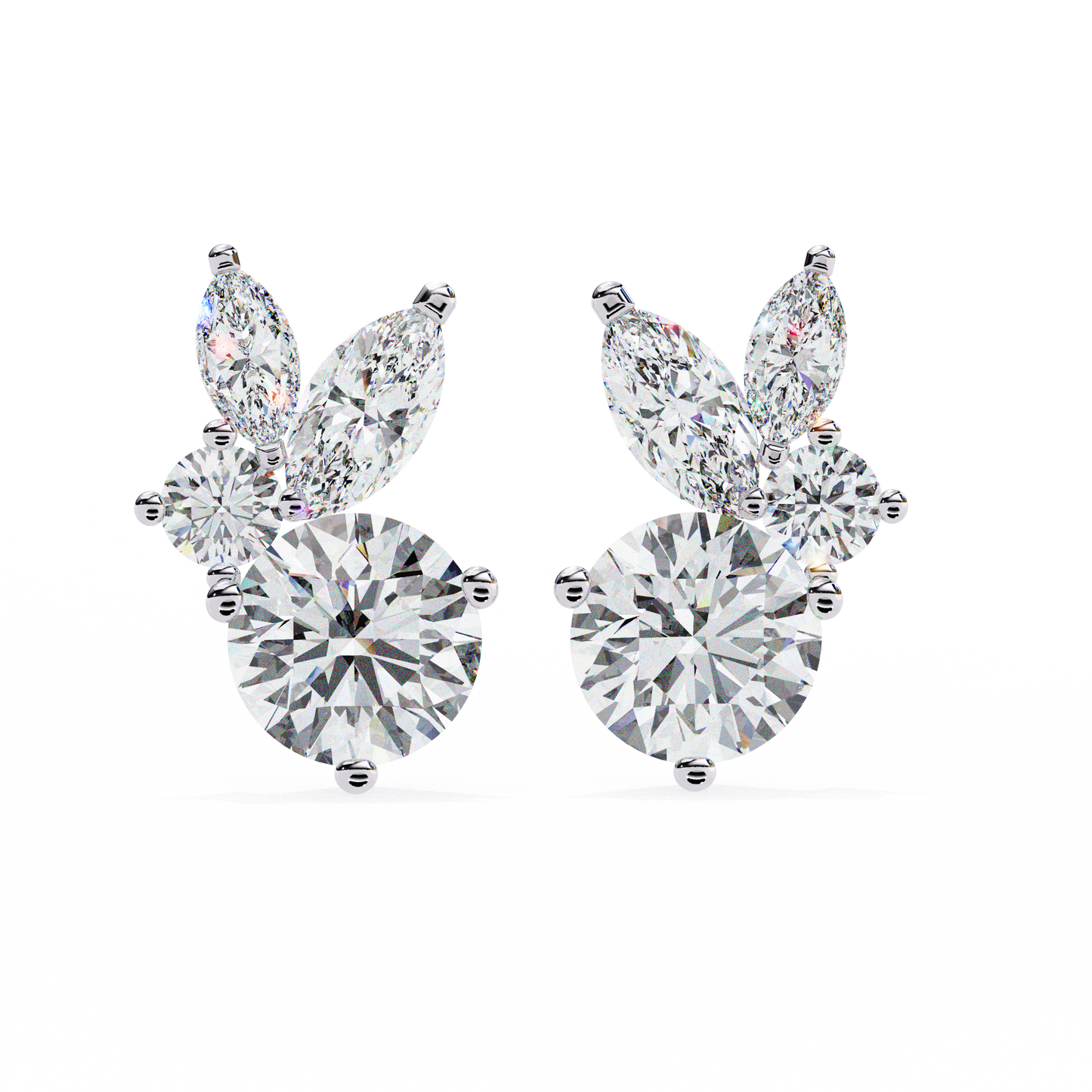 Diamond Bunny – Round Lab Diamond Rabbit-Inspired Earrings