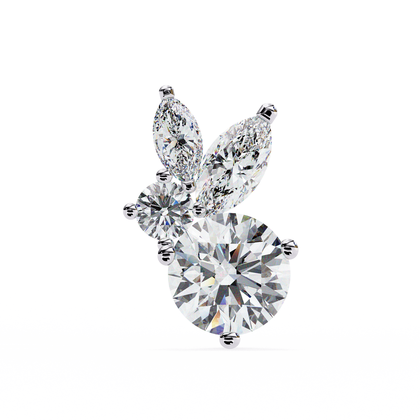 Diamond Bunny – Round Lab Diamond Rabbit-Inspired Earrings