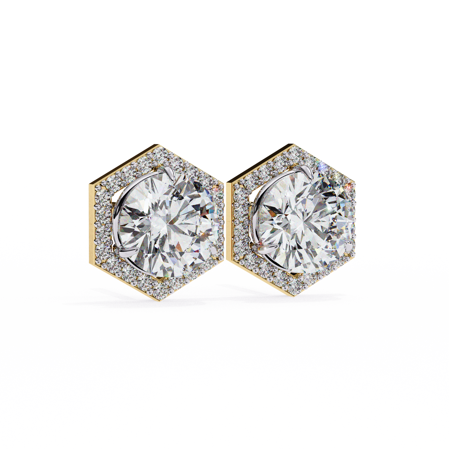 Aurora Cascade – Round Lab Diamond Curved Earrings