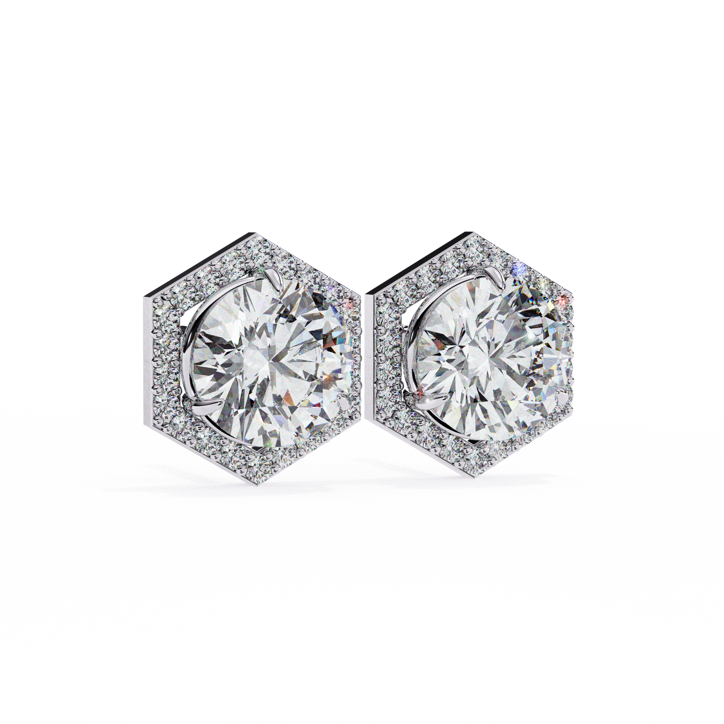 Aurora Cascade – Round Lab Diamond Curved Earrings