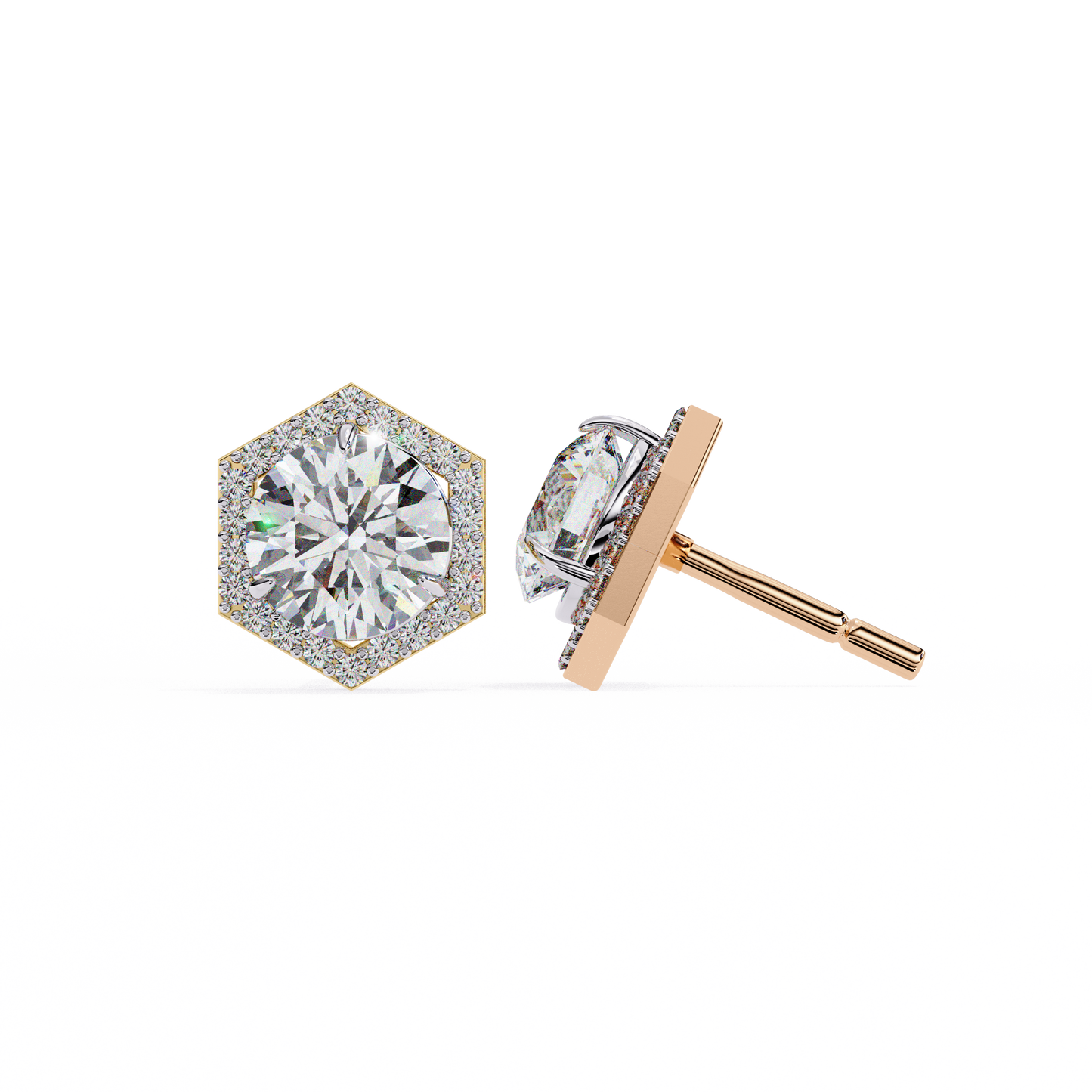 Aurora Cascade – Round Lab Diamond Curved Earrings