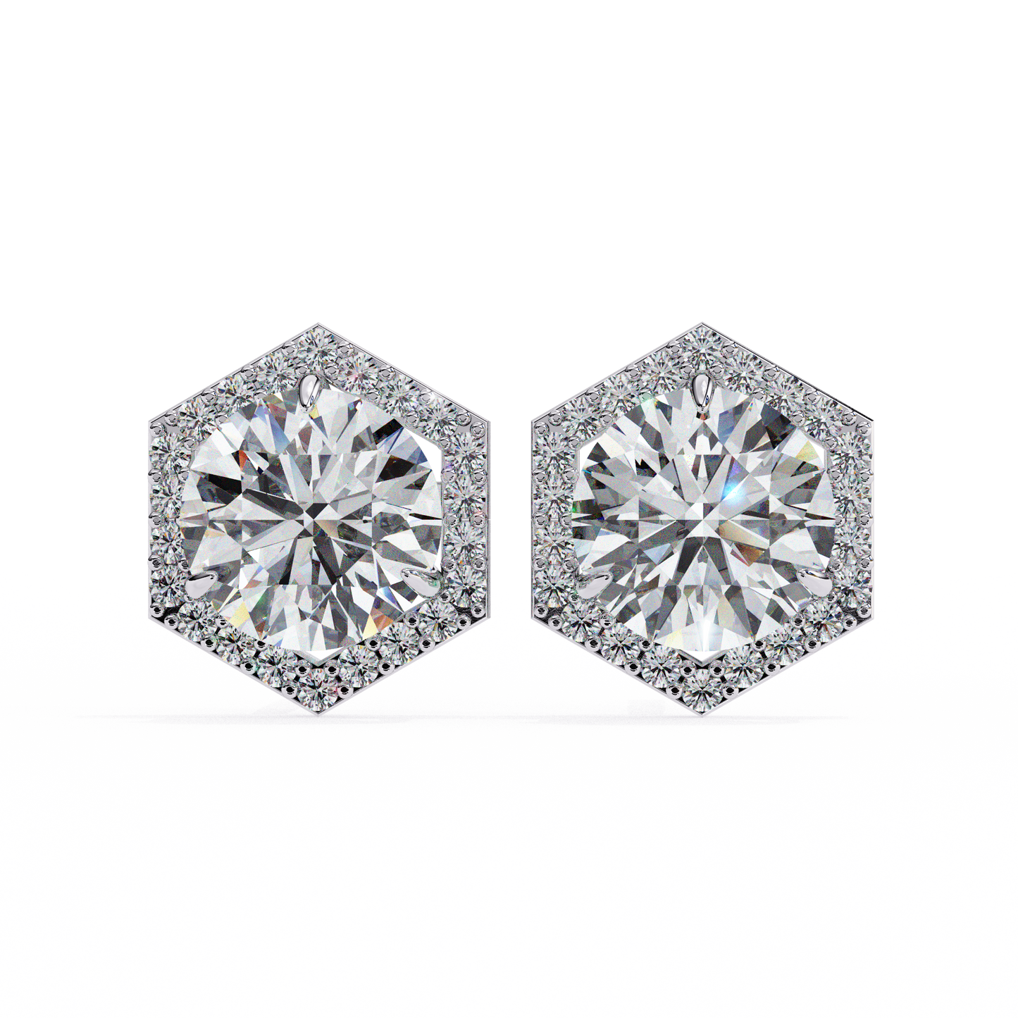 Aurora Cascade – Round Lab Diamond Curved Earrings