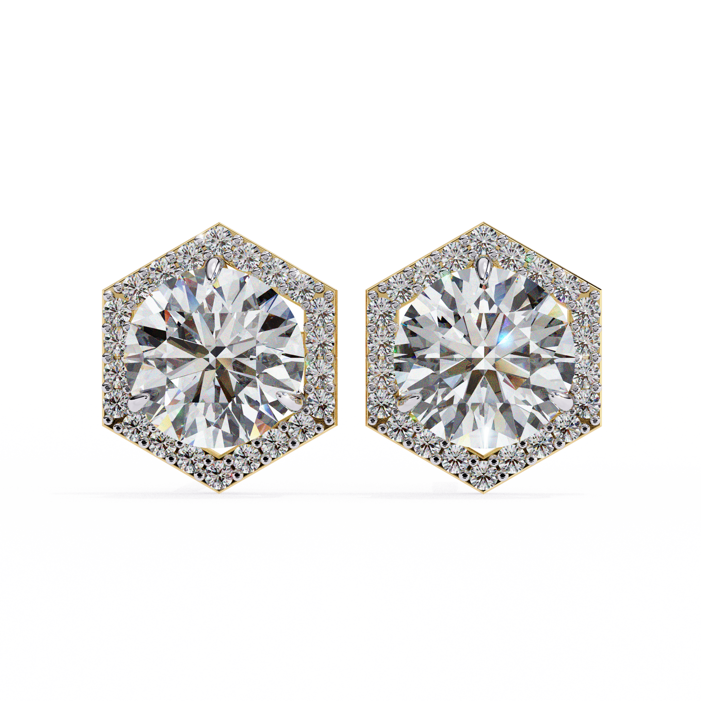 Aurora Cascade – Round Lab Diamond Curved Earrings