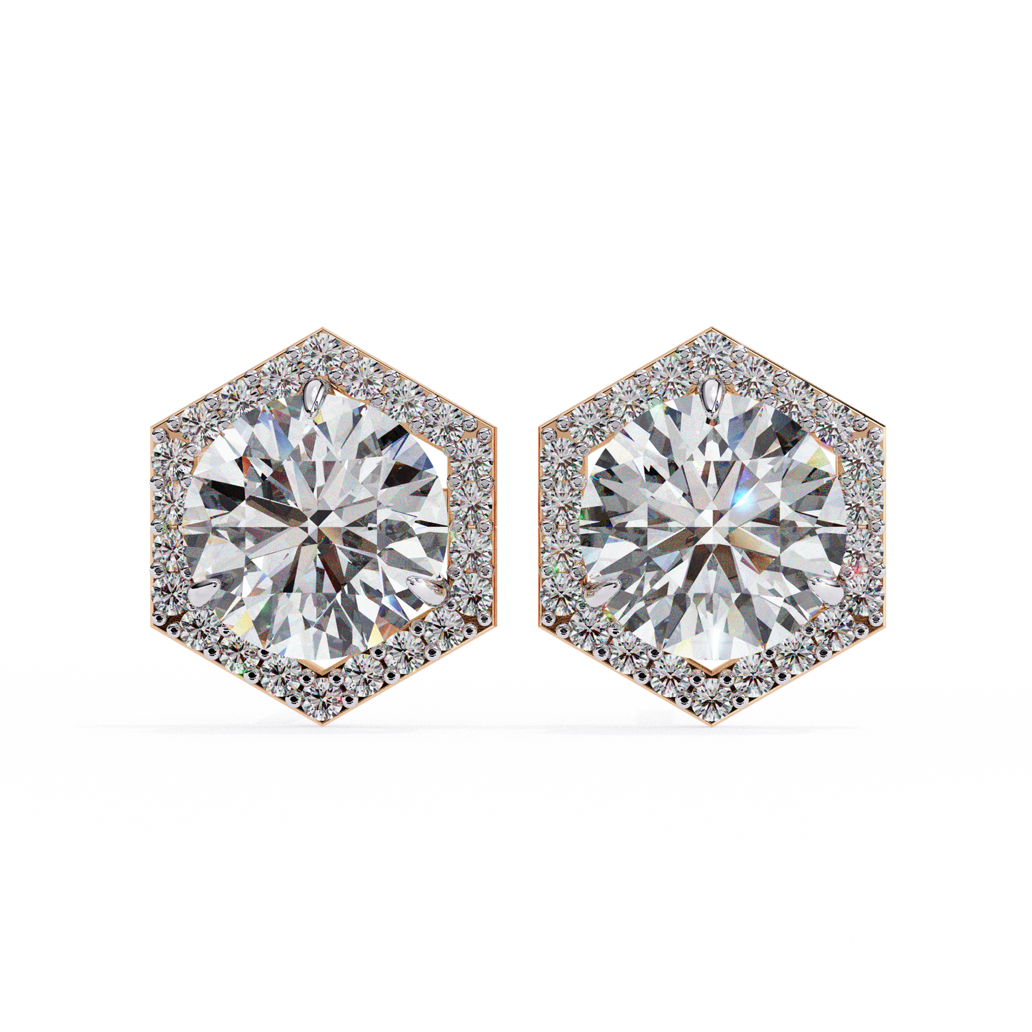 Aurora Cascade – Round Lab Diamond Curved Earrings