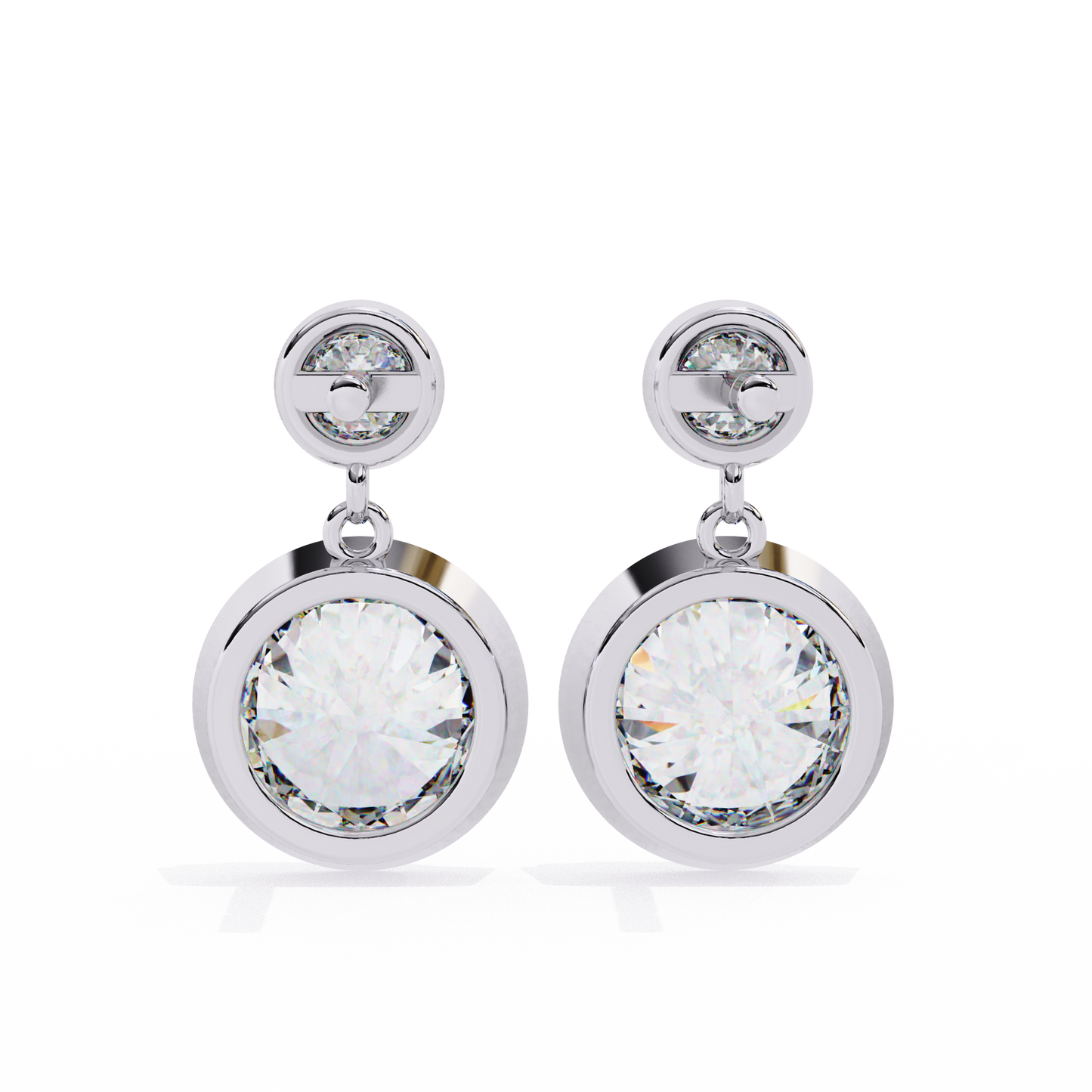 Moonbeam Duo – Round Lab Diamond Twin Stud Earrings