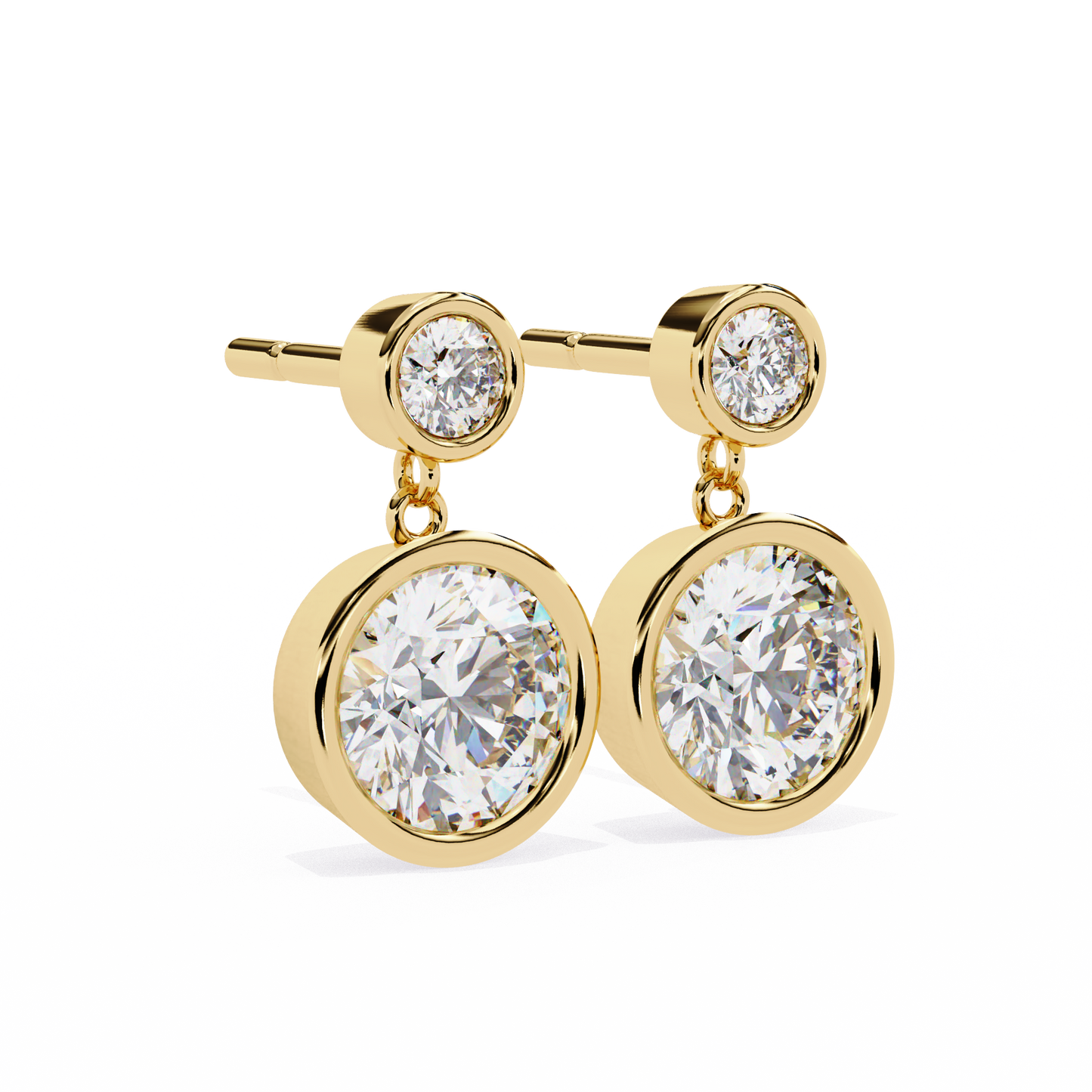 Moonbeam Duo – Round Lab Diamond Twin Stud Earrings
