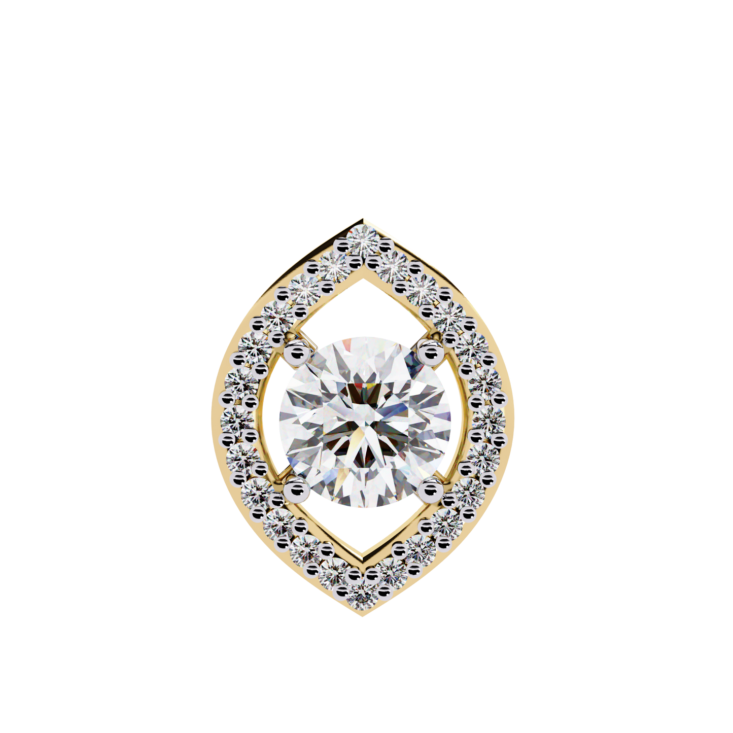 Halo Glint – Round Lab Diamond Chain Pendant