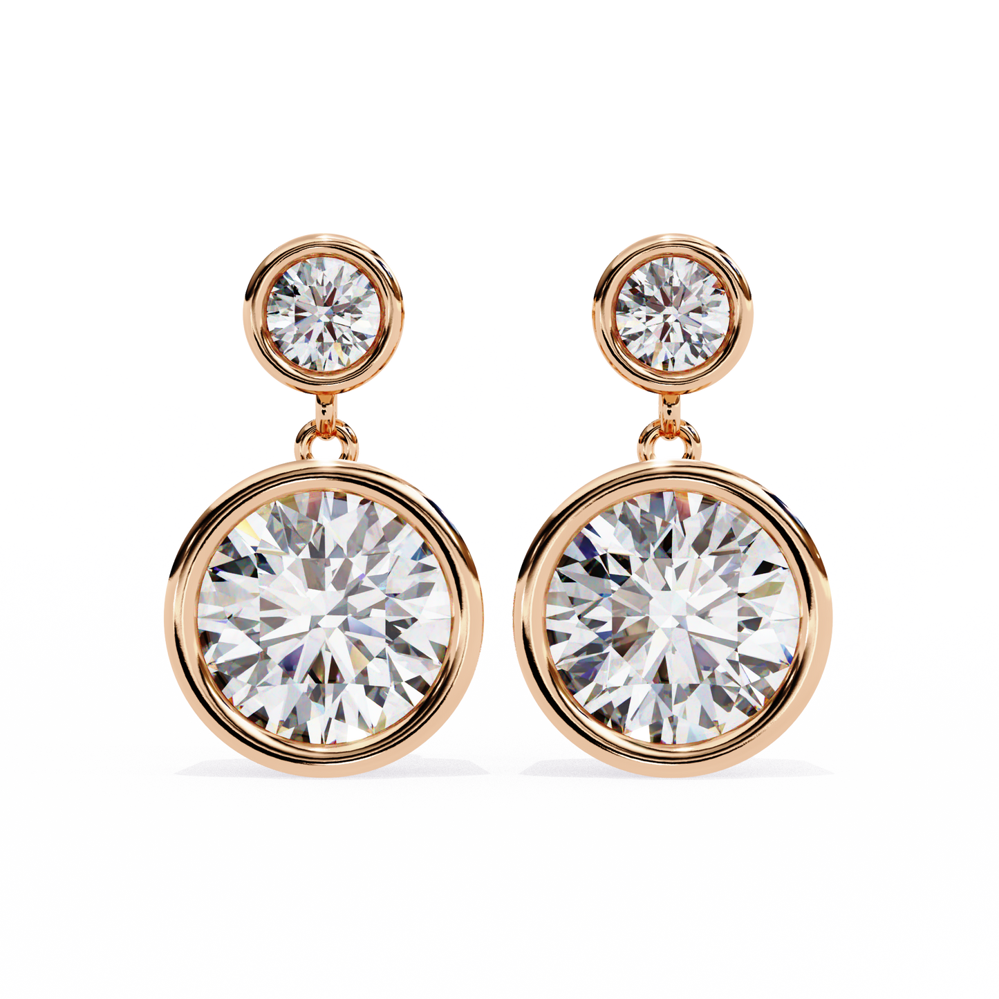Moonbeam Duo – Round Lab Diamond Twin Stud Earrings