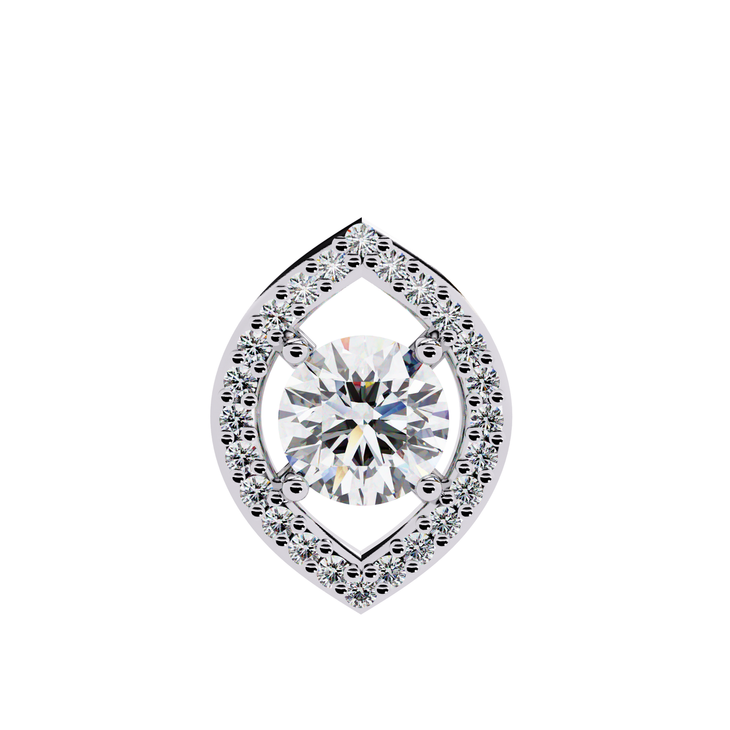 Halo Glint – Round Lab Diamond Chain Pendant