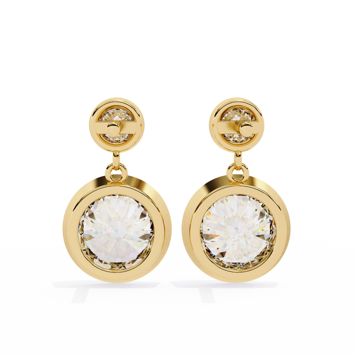 Moonbeam Duo – Round Lab Diamond Twin Stud Earrings