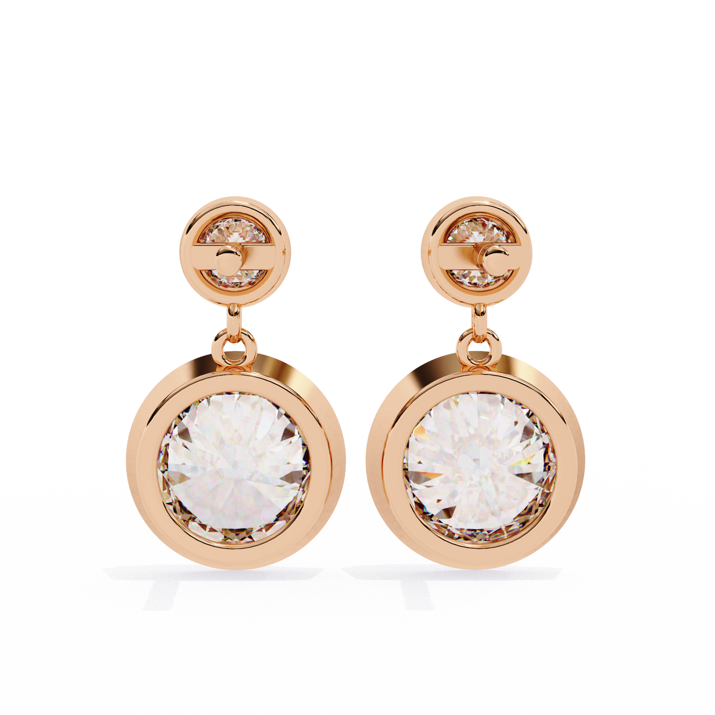 Moonbeam Duo – Round Lab Diamond Twin Stud Earrings