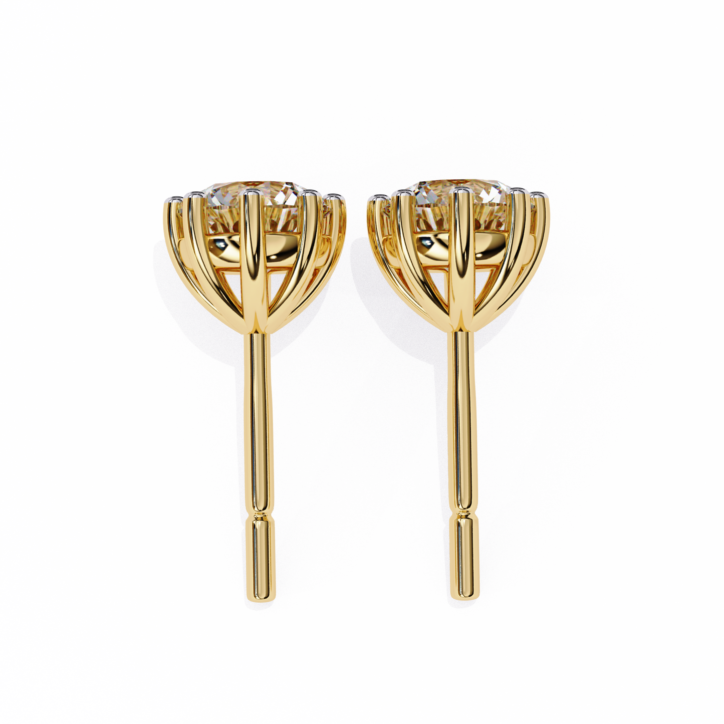 Nova Radiance – Round Lab Diamond High Dome Stud Earrings