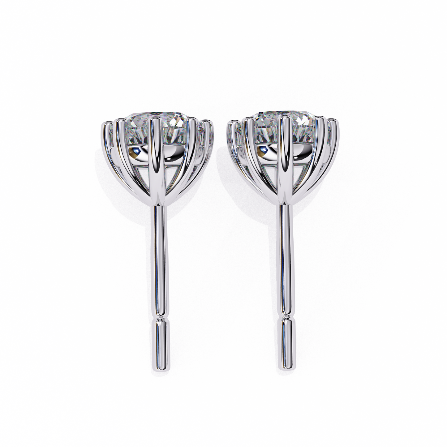 Nova Radiance – Round Lab Diamond High Dome Stud Earrings