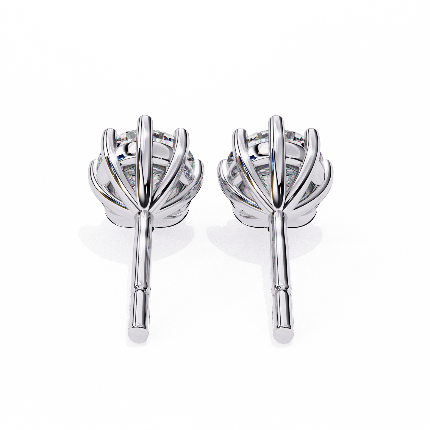 Nova Radiance – Round Lab Diamond High Dome Stud Earrings