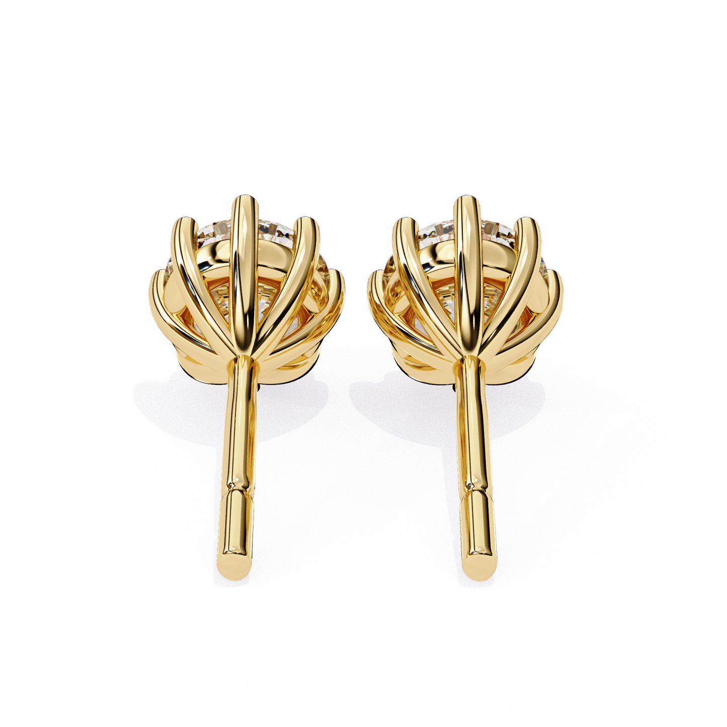 Nova Radiance – Round Lab Diamond High Dome Stud Earrings