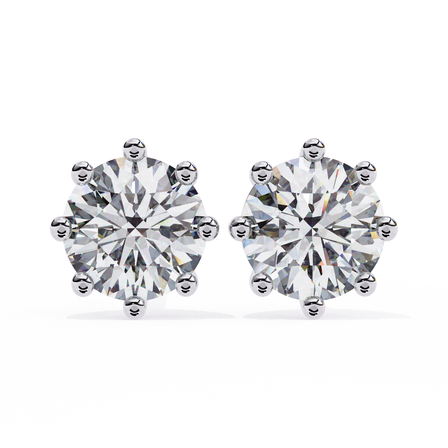 Nova Radiance – Round Lab Diamond High Dome Stud Earrings