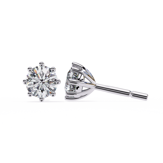 Nova Radiance – Round Diamond High Dome Stud Earrings