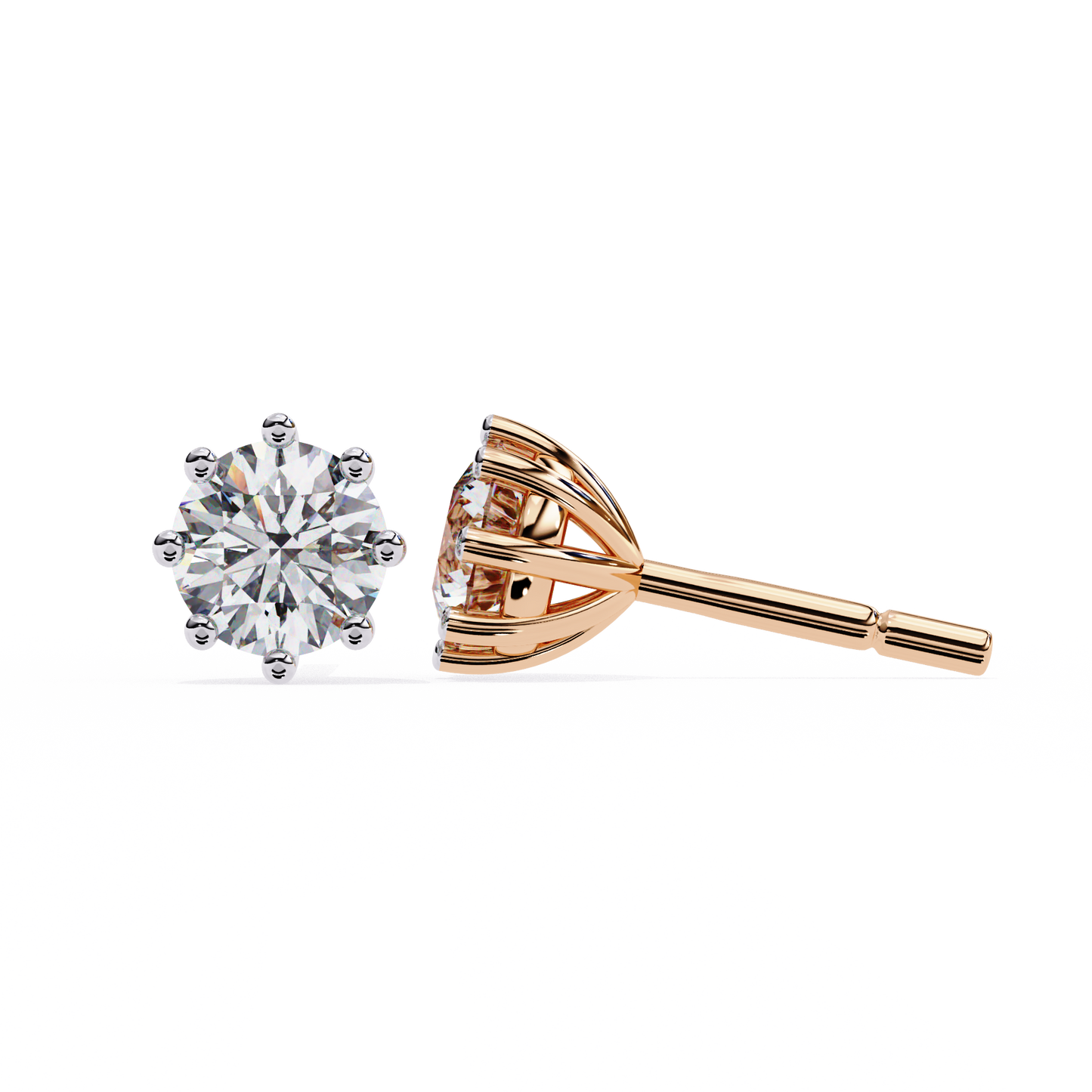 Nova Radiance – Round Lab Diamond High Dome Stud Earrings