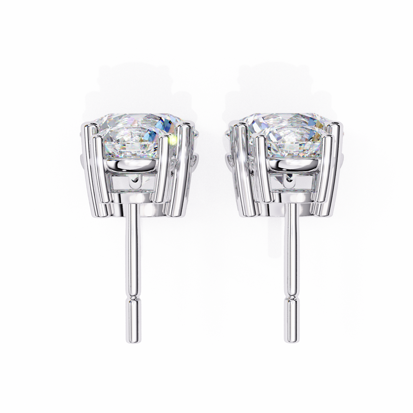 Solar Bloom – Round Lab Diamond Double Halo Drop Earrings