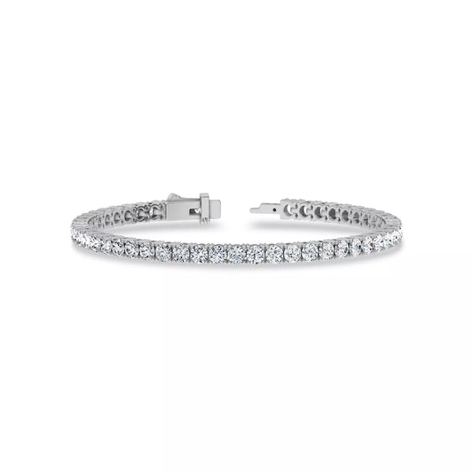 Nuit D’Or 7 CTW Natural Diamond Four-Prong Straight Tennis Bracelet in white gold, view 2