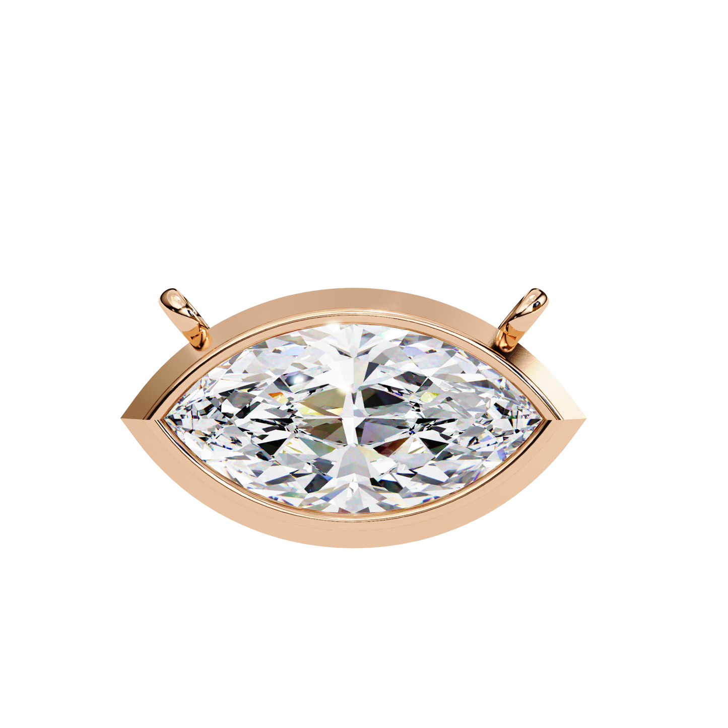 EAST~WEST - Marquise Cut Lab Diamond Pendant Necklace