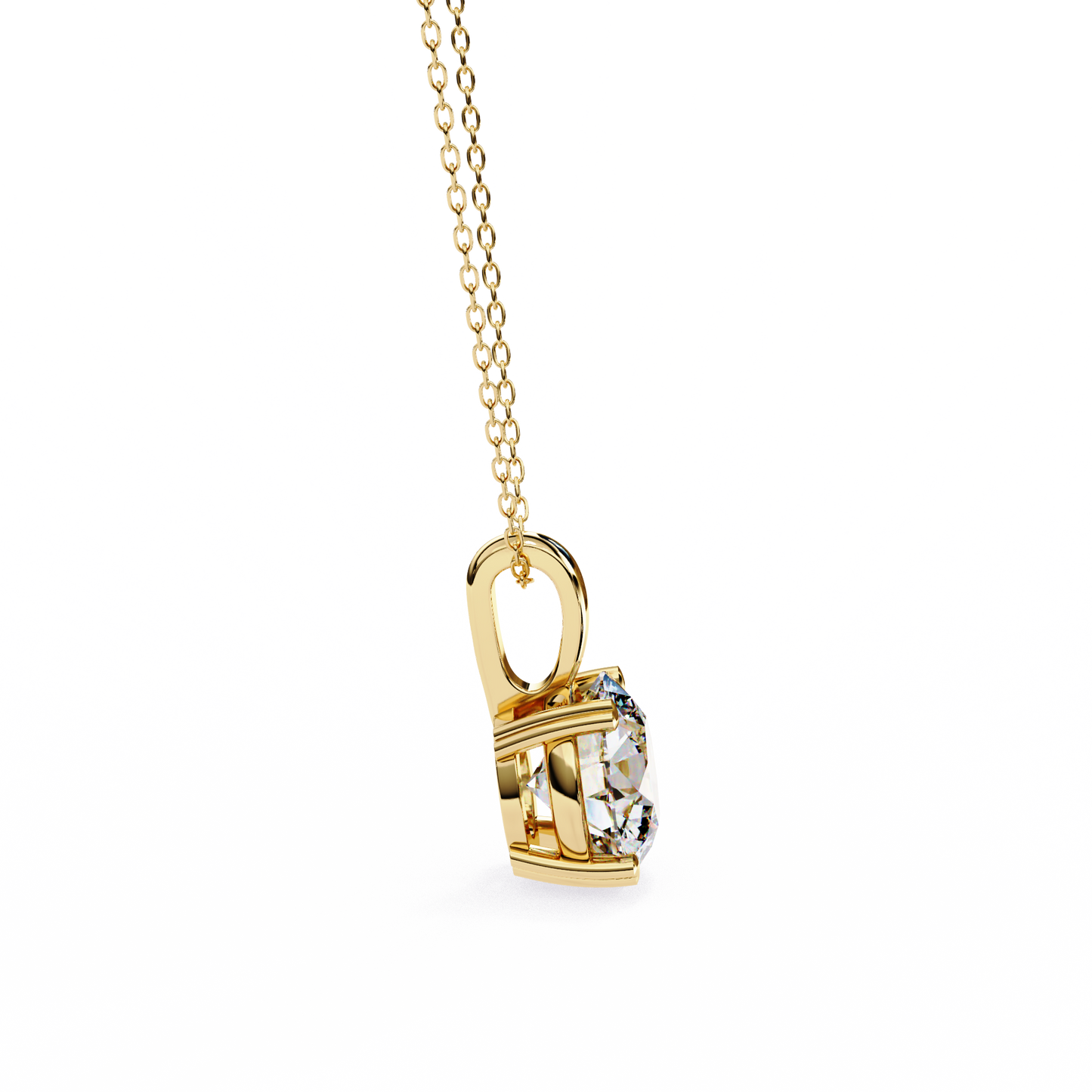 Floating Core – Round Lab Diamond Pendant Necklace