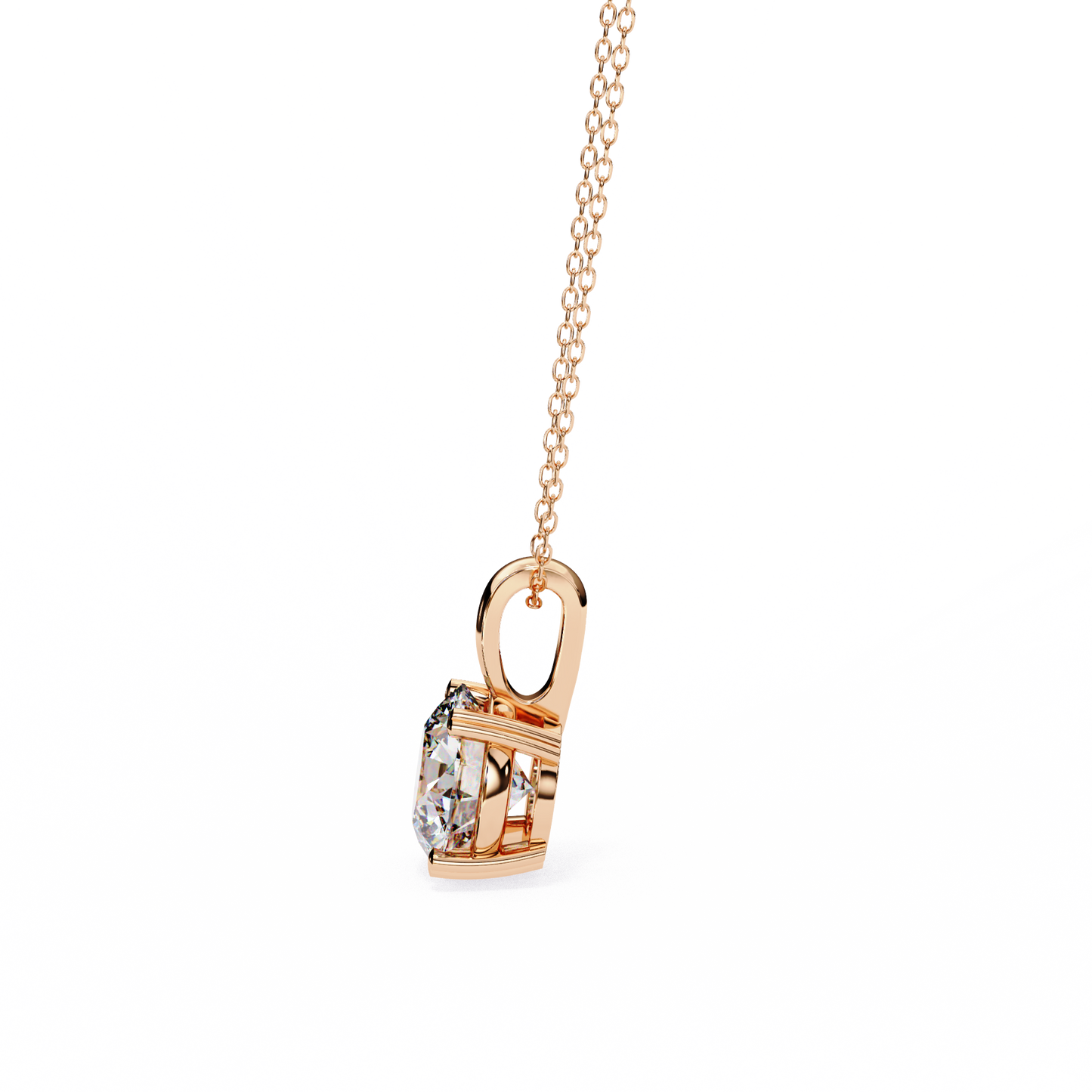 Floating Core – Round Lab Diamond Pendant Necklace
