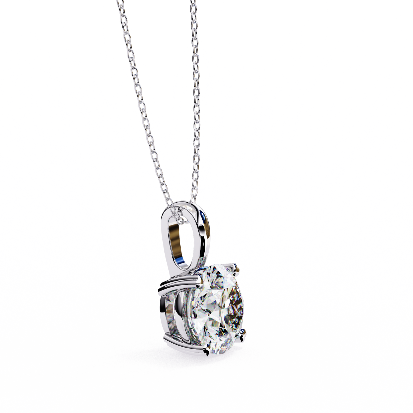 Floating Core – Round Lab Diamond Pendant Necklace
