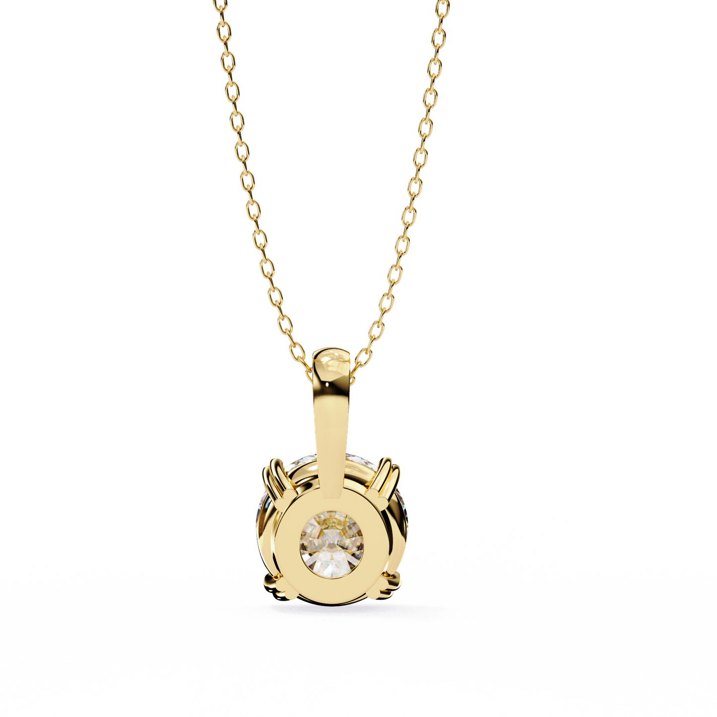 Floating Core – Round Lab Diamond Pendant Necklace