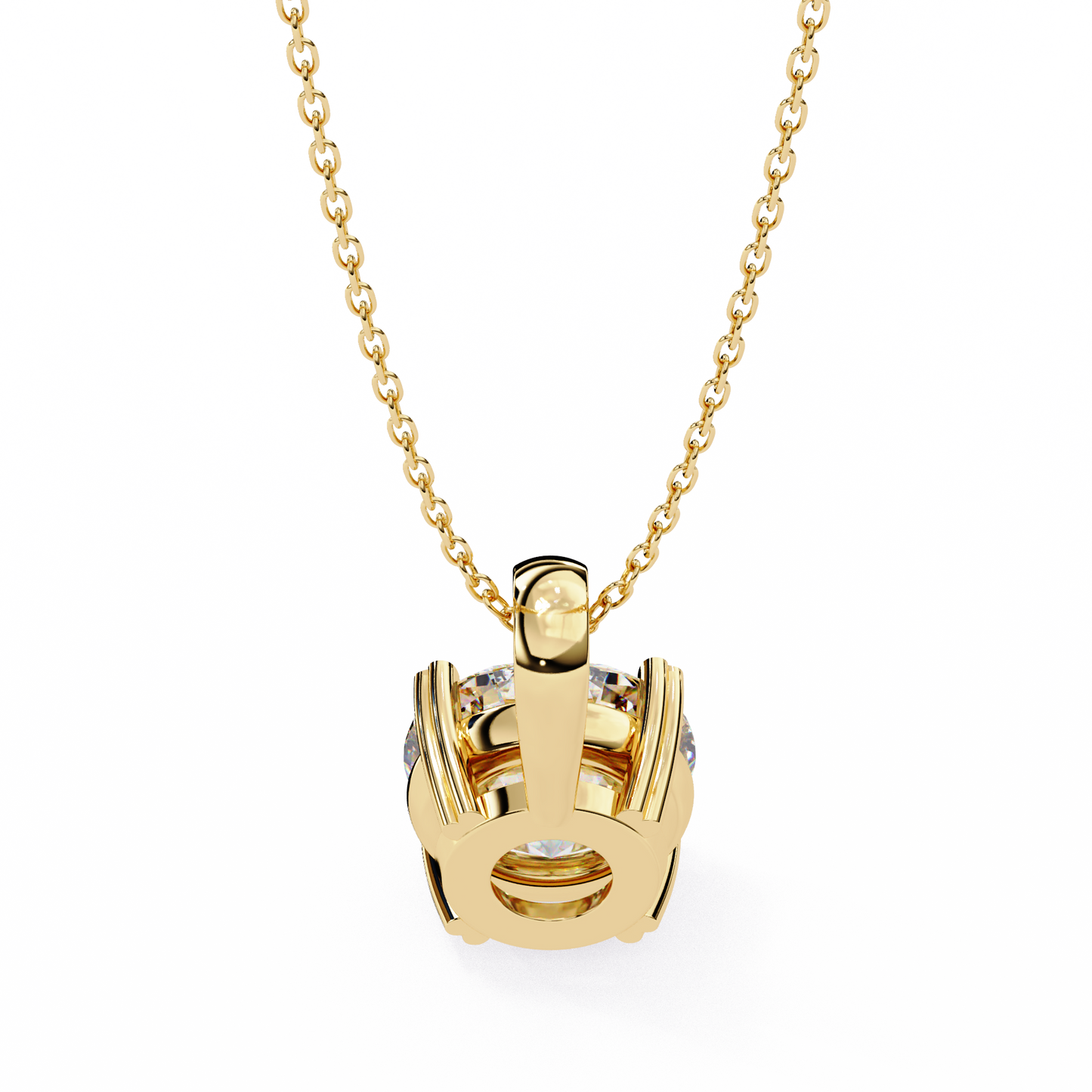 Floating Core – Round Lab Diamond Pendant Necklace