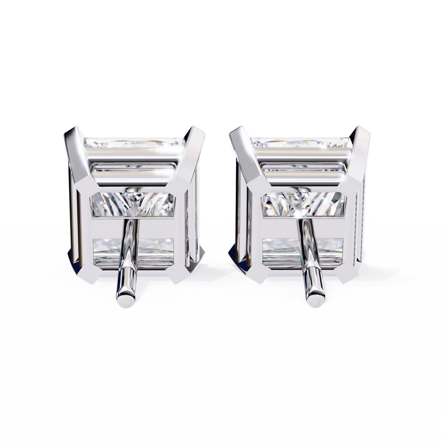 Regent Squares – Princess Cut Lab Diamond Bold Studs