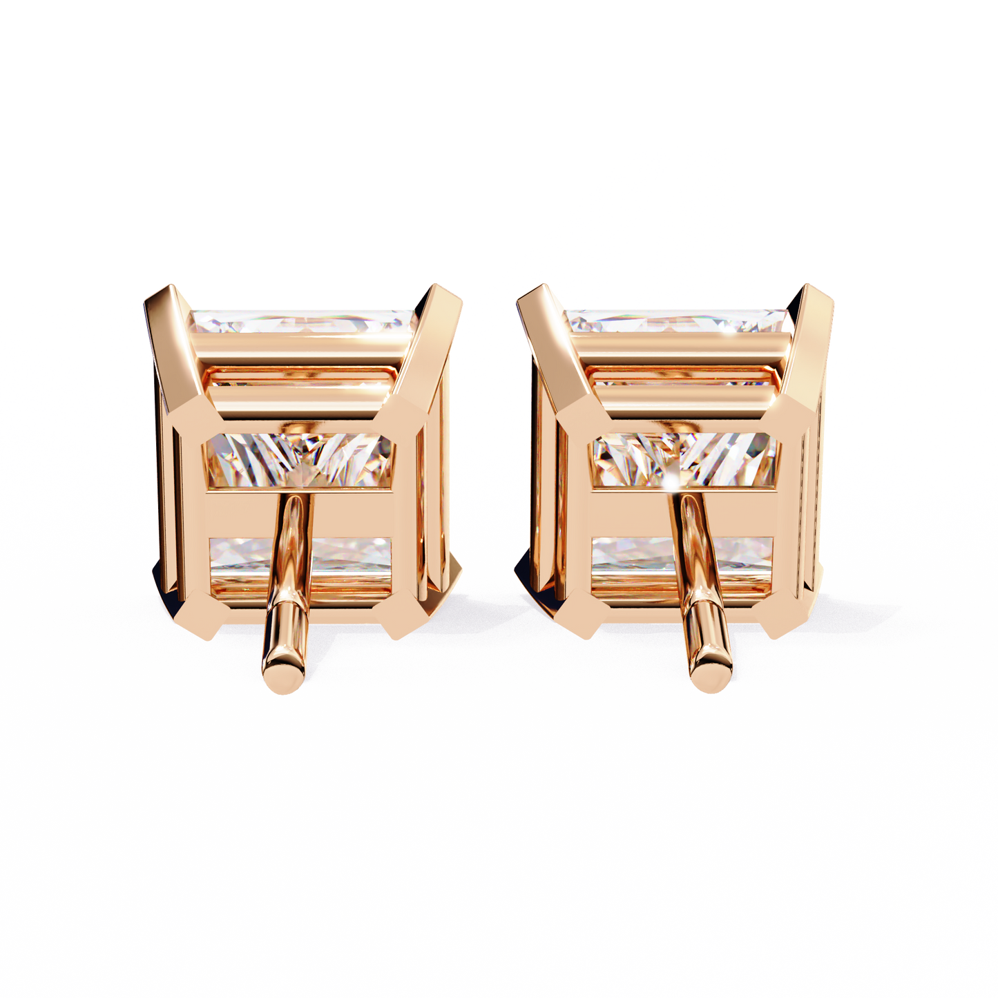 Regent Squares – Princess Cut Lab Diamond Bold Studs