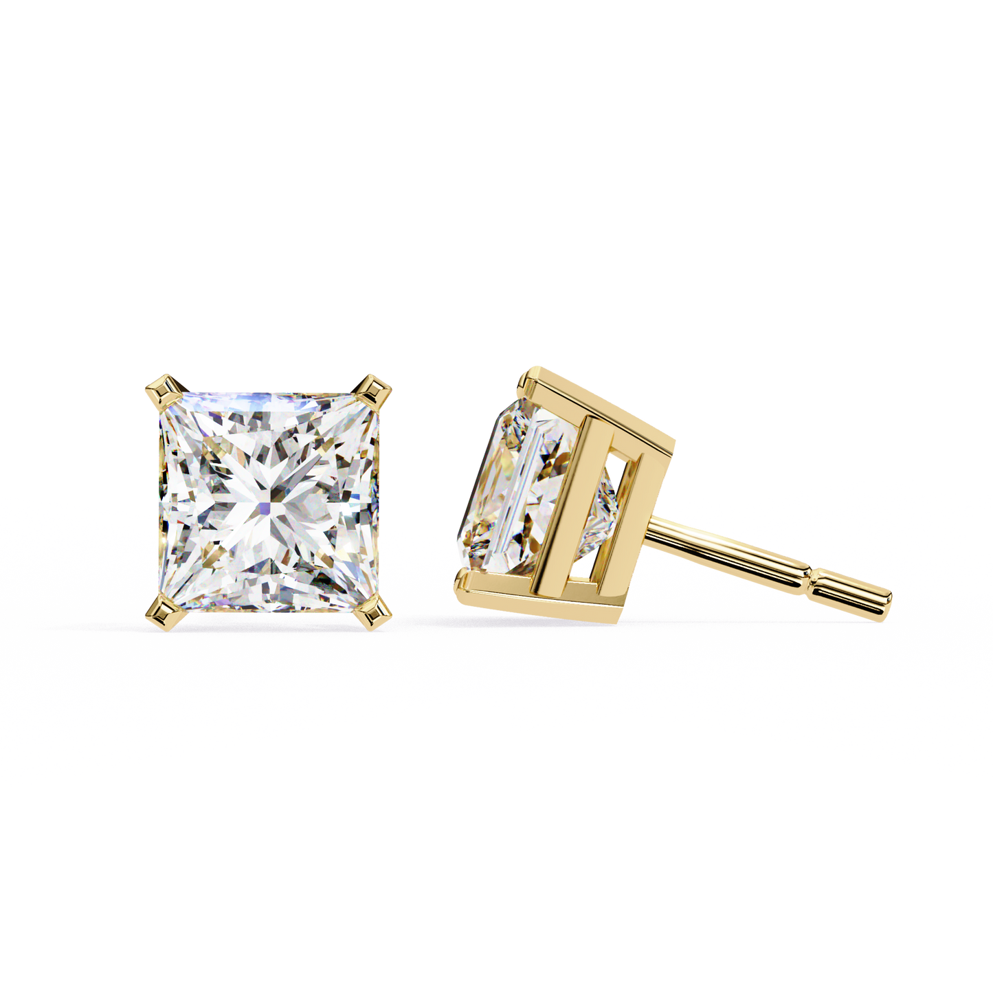 Regent Squares – Princess Cut Lab Diamond Bold Studs