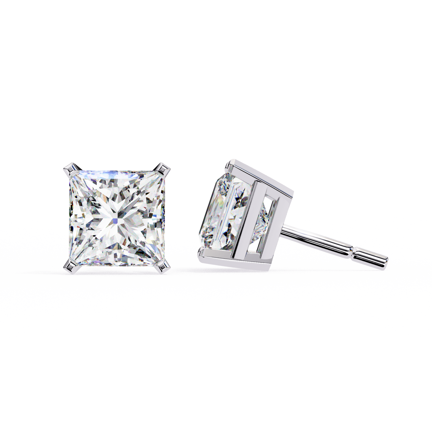 Regent Squares – Princess Cut Lab Diamond Bold Studs