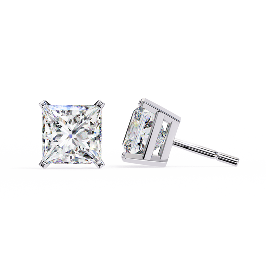 Regent Squares – Princess Cut Diamond Bold Studs