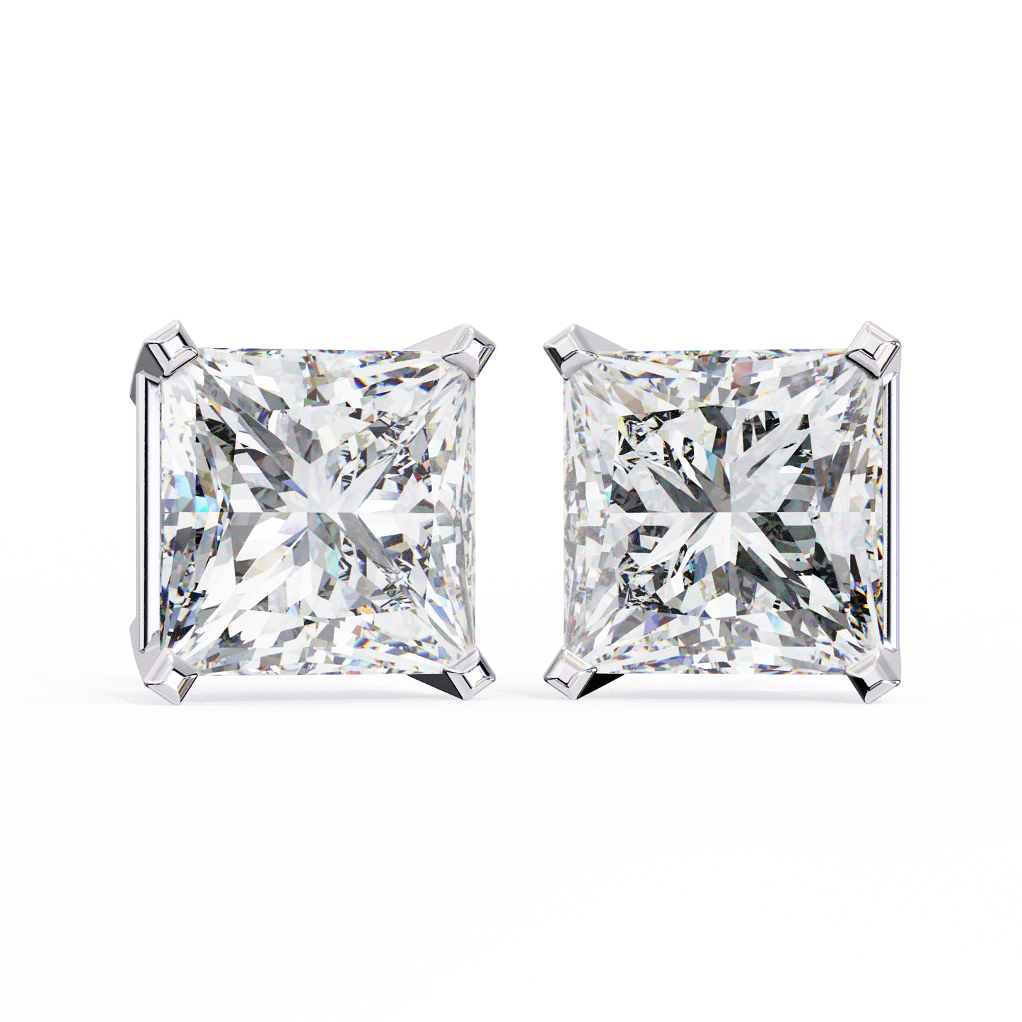 Regent Squares – Princess Cut Lab Diamond Bold Studs