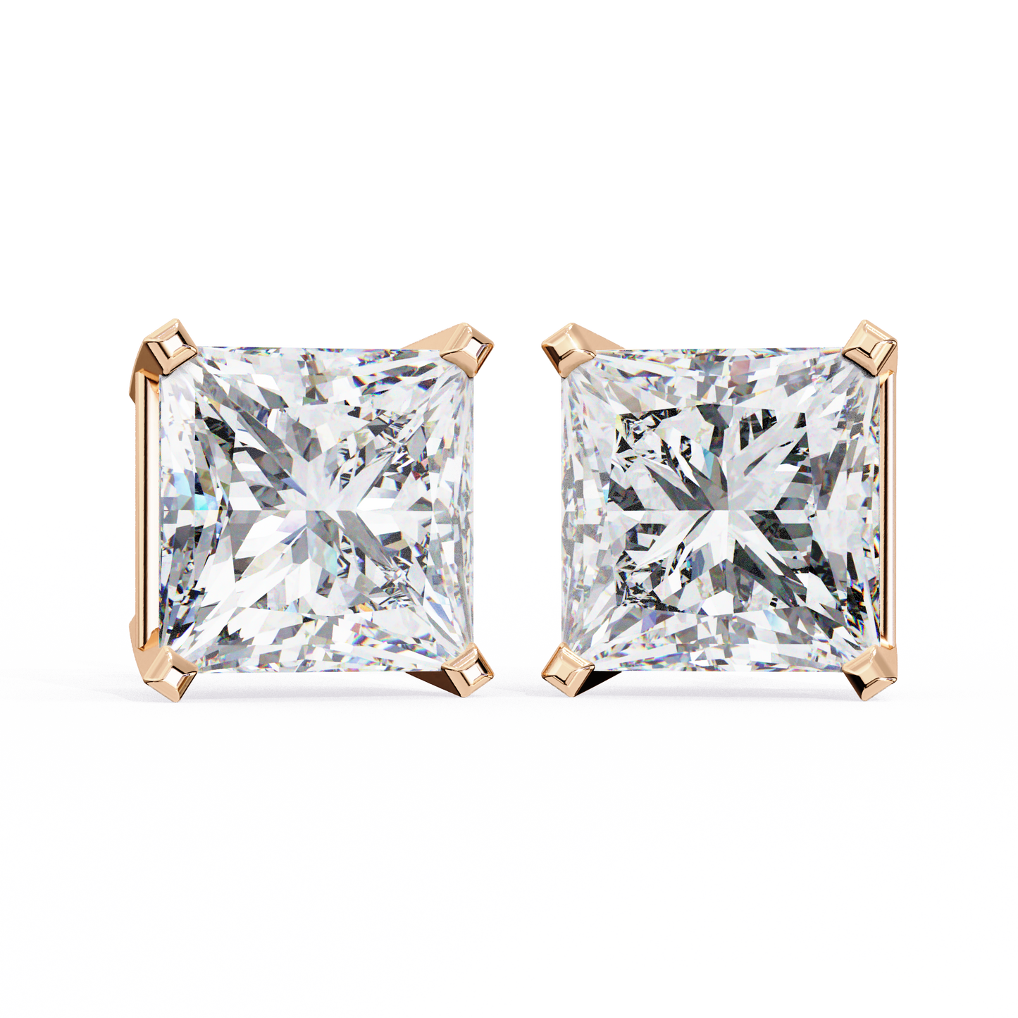 Regent Squares – Princess Cut Lab Diamond Bold Studs