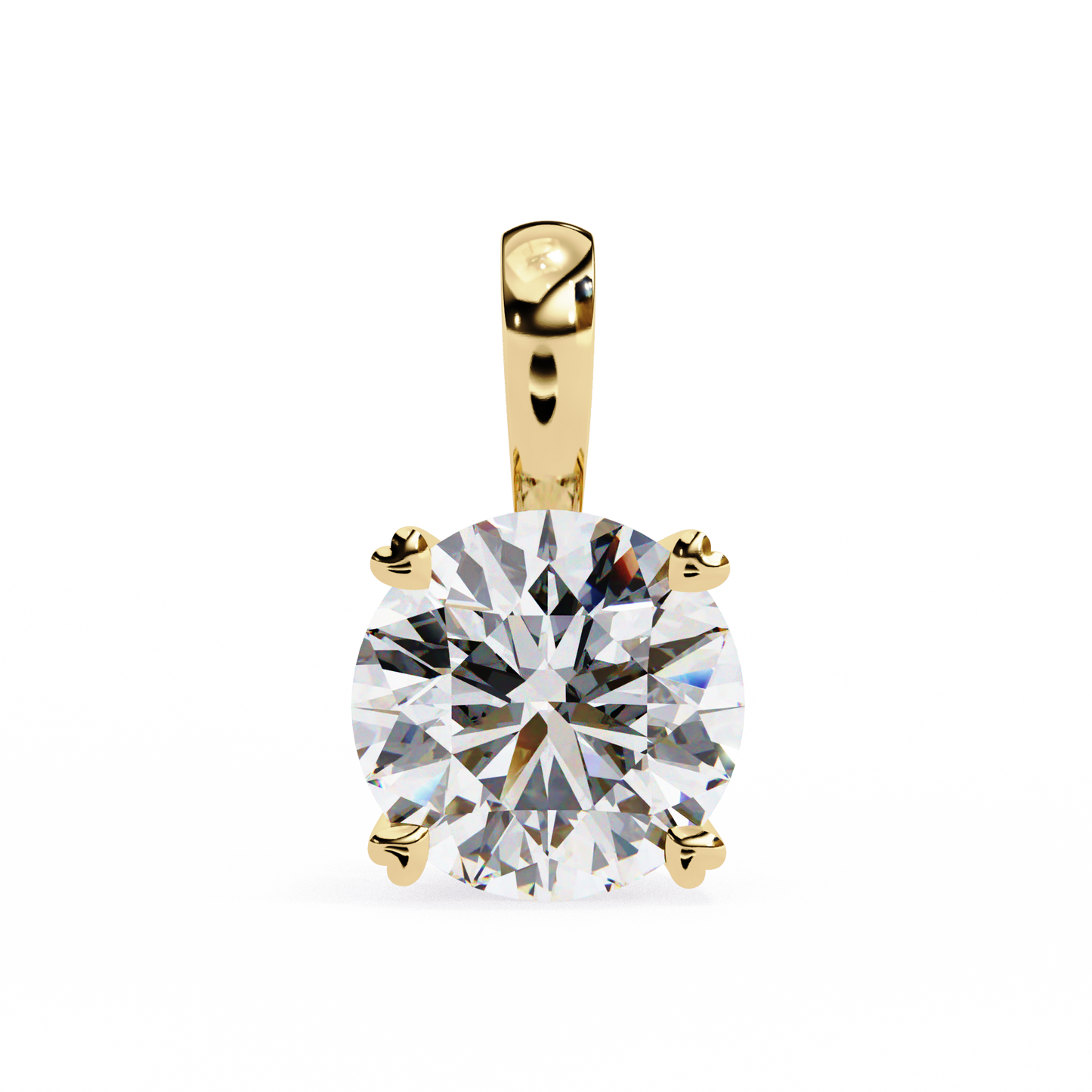 Floating Core – Round Lab Diamond Pendant Necklace