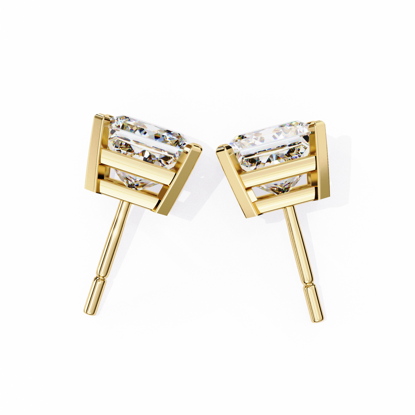 Regent Squares – Princess Cut Lab Diamond Bold Studs
