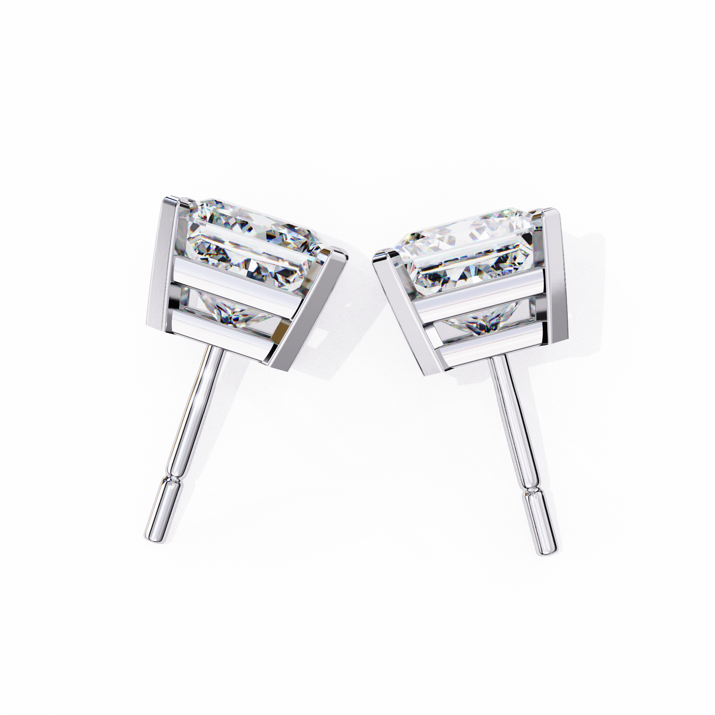 Regent Squares – Princess Cut Lab Diamond Bold Studs