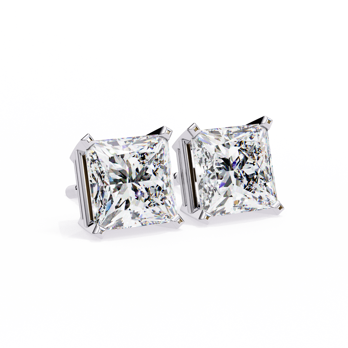 Regent Squares – Princess Cut Lab Diamond Bold Studs