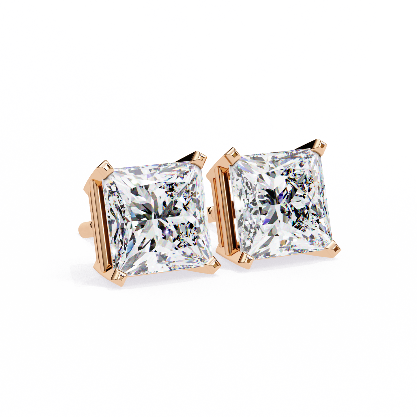 Regent Squares – Princess Cut Lab Diamond Bold Studs