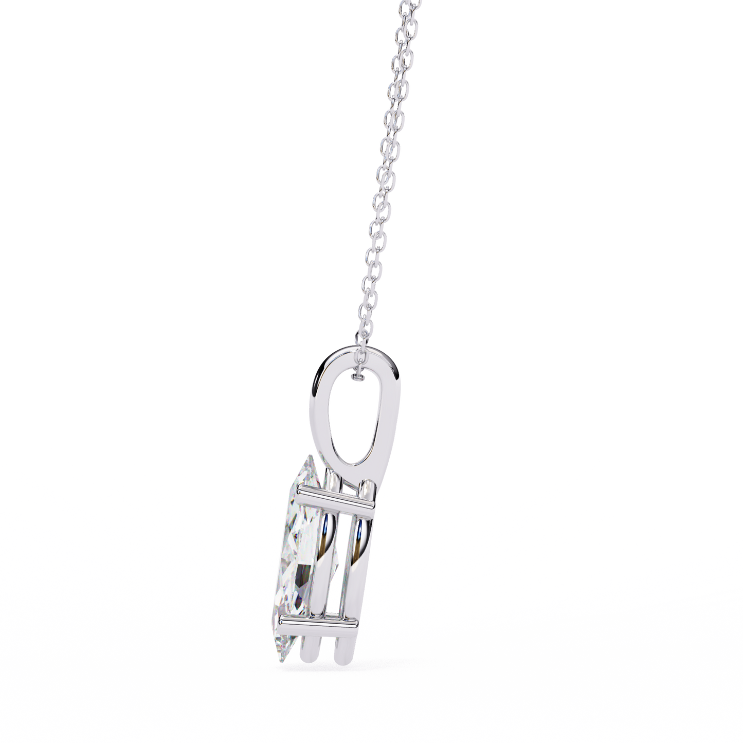 Wingspan – Marquise Lab Diamond Split-Prong Chain Pendant