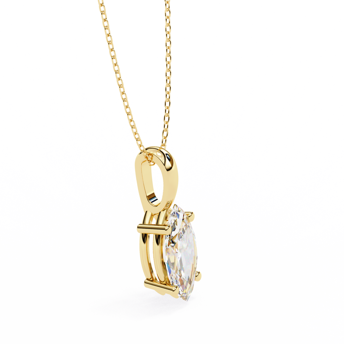 Wingspan – Marquise Lab Diamond Split-Prong Chain Pendant