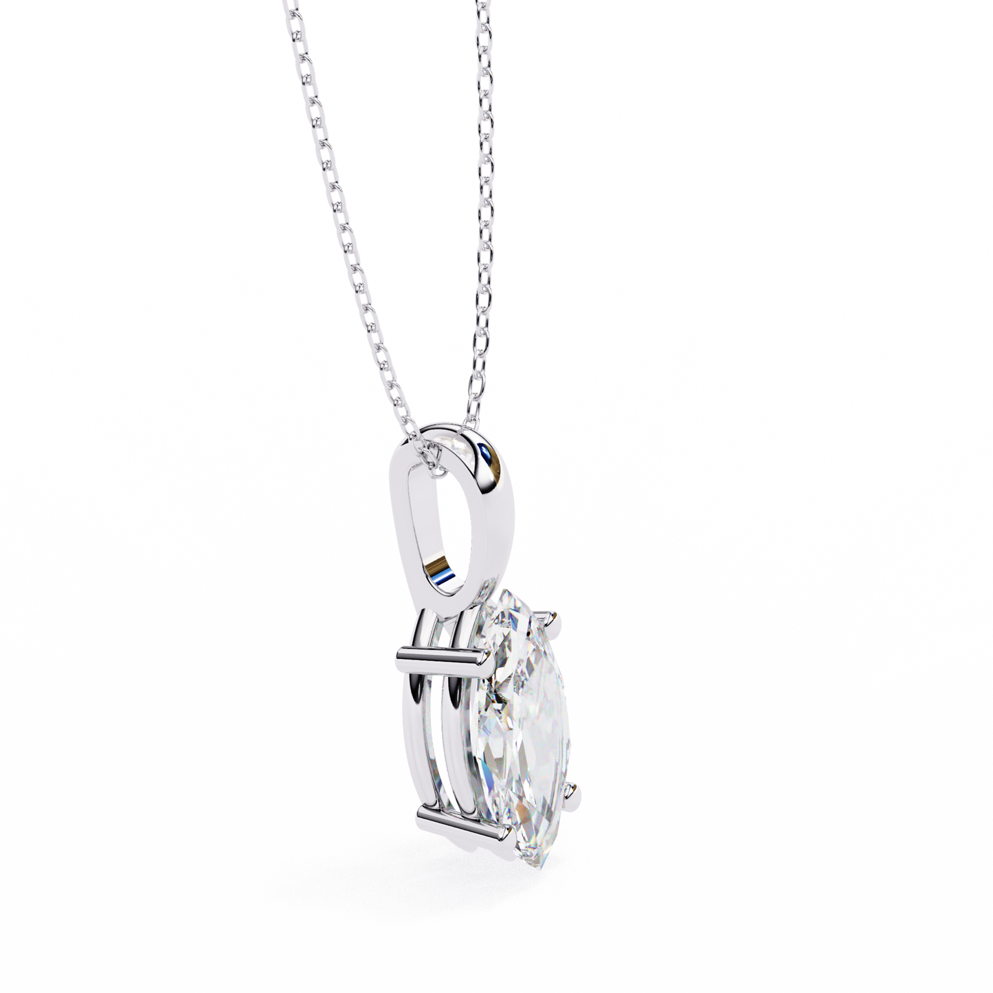 Wingspan – Marquise Lab Diamond Split-Prong Chain Pendant