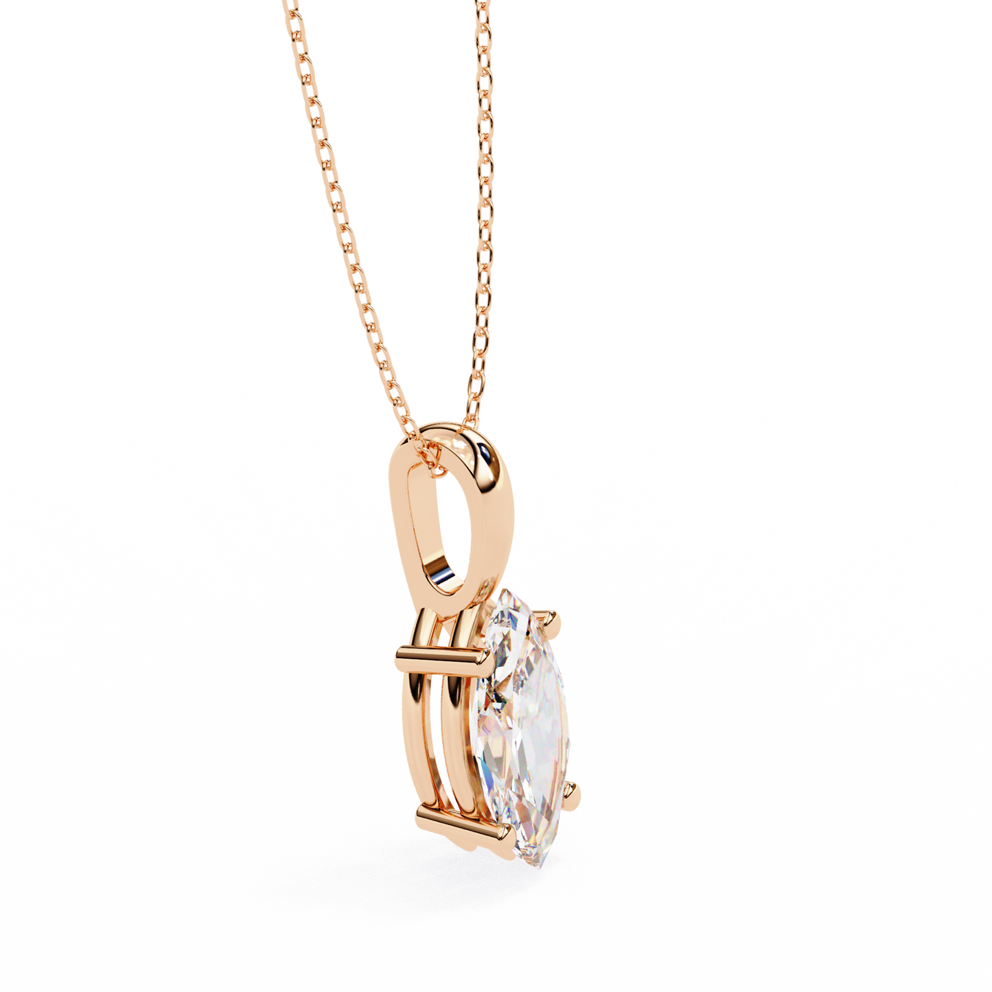 Wingspan – Marquise Lab Diamond Split-Prong Chain Pendant